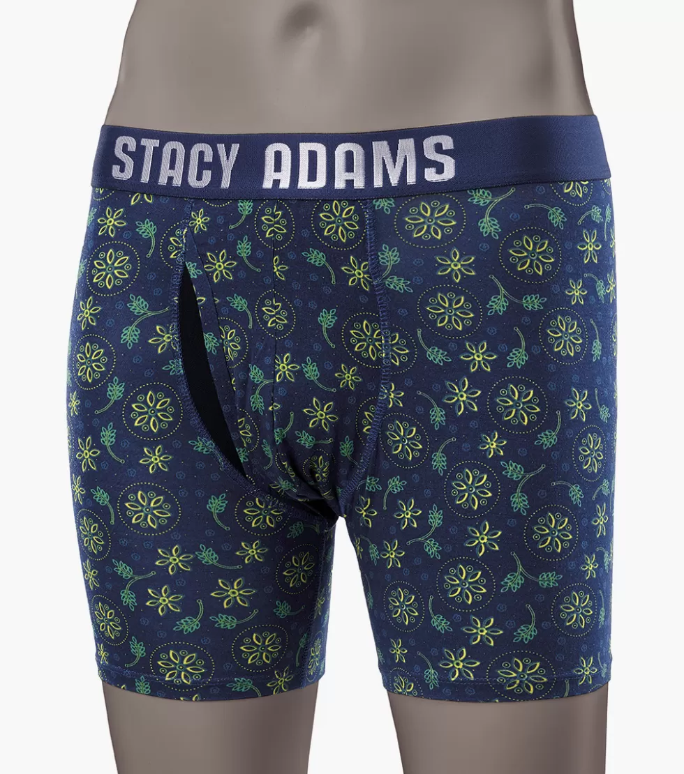 Stacy Adams Boxer Brief Navy/Green Best Sale