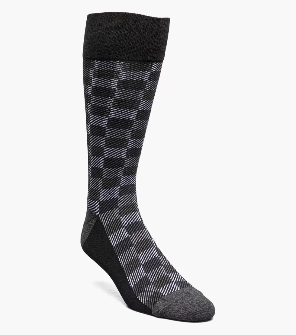 Stacy Adams Checked Herringbone Black/Gray New