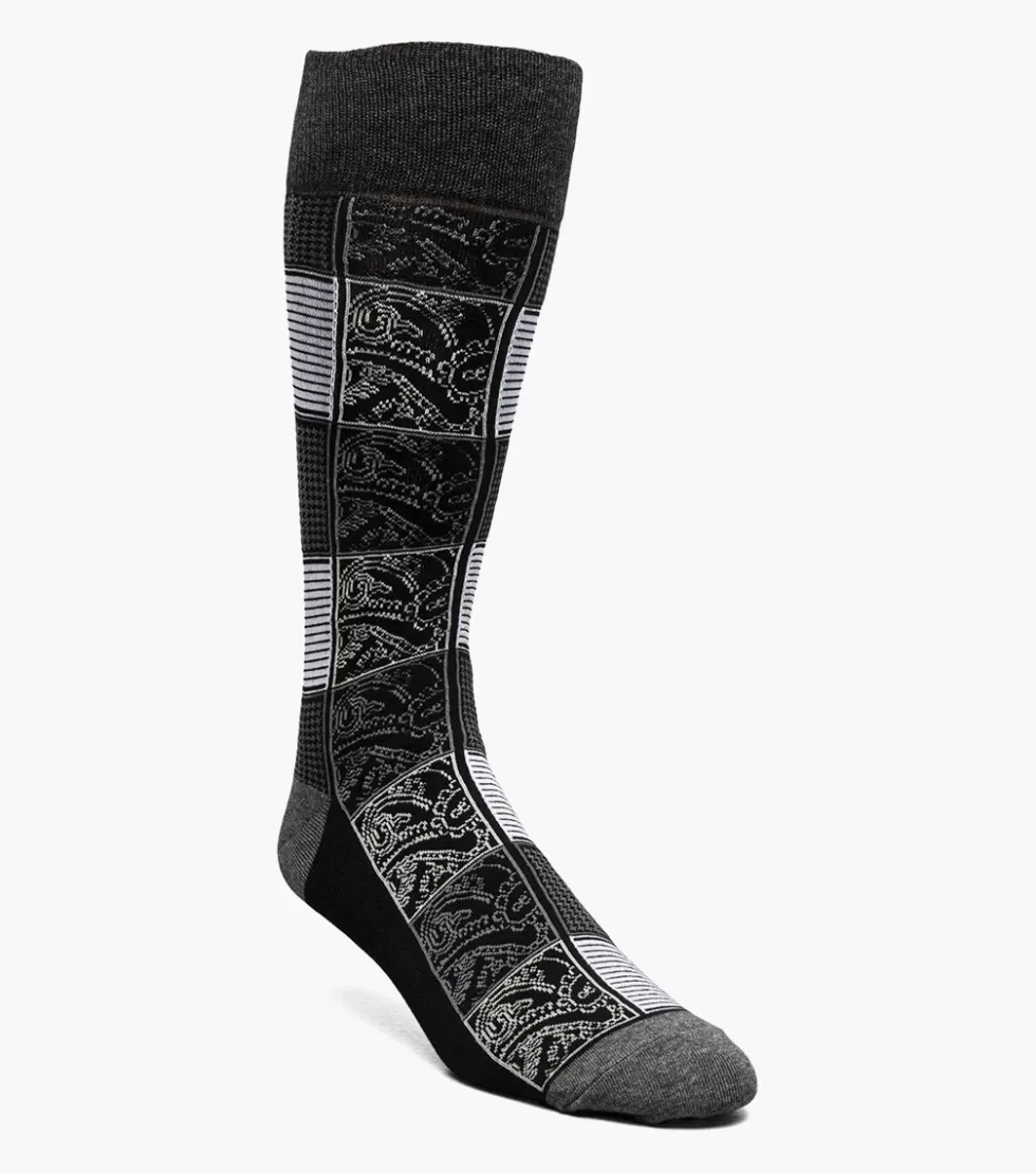 Stacy Adams Checkered Paisley Black/Gray Cheap