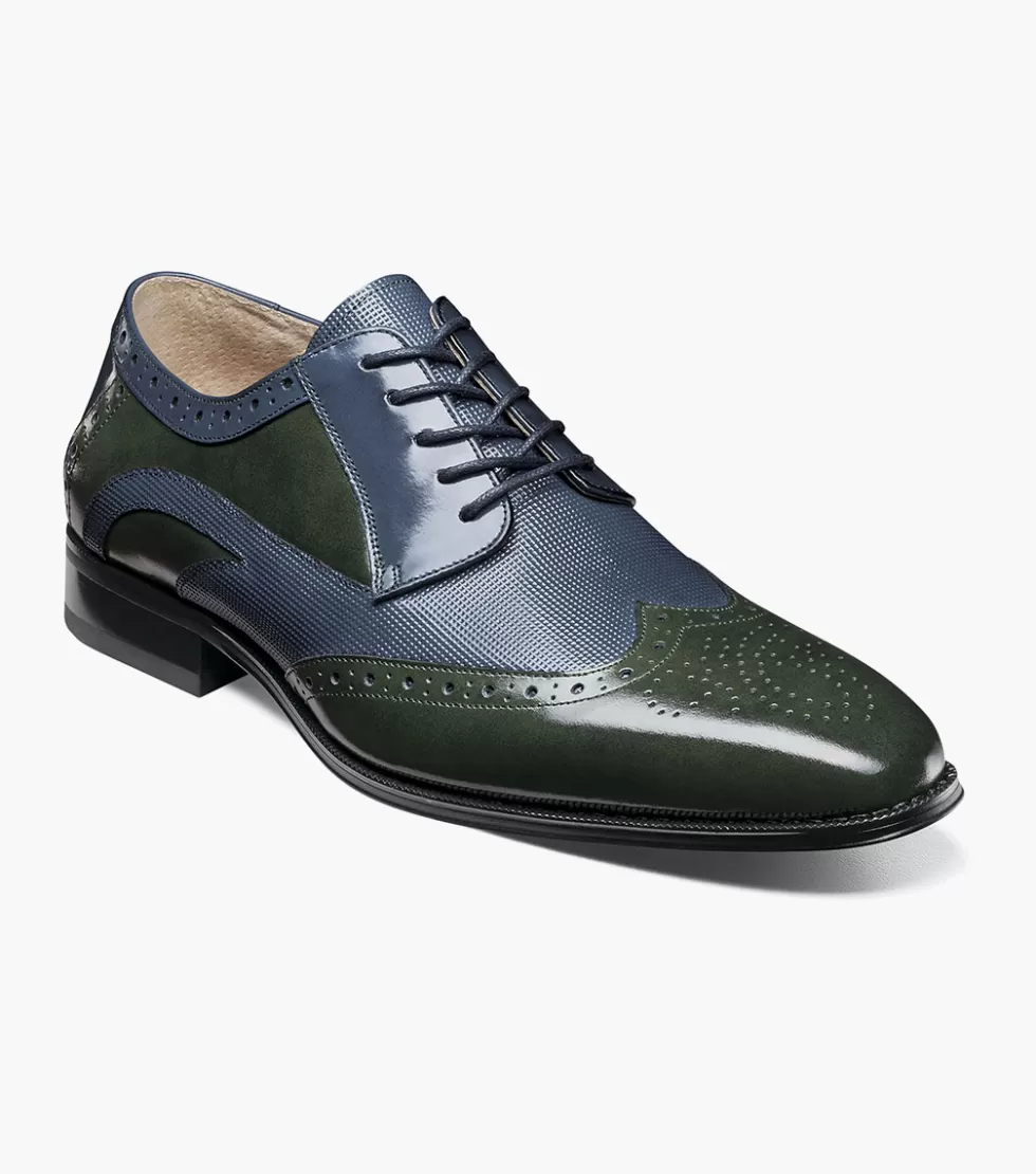 Stacy Adams Ivingale Navy/Green Outlet